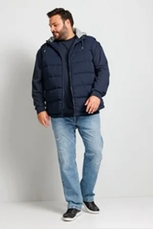 Boston Park Steppweste Steppweste Bauchfit Sweat-Kapuze schwarz 62