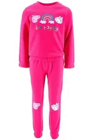 Peppa Pig Freizeitanzug be happy Peppa Wutz (2-tlg), Mädchen Outfit Sweatshirt & Hose Größe 98-116 cm blau 98 cm