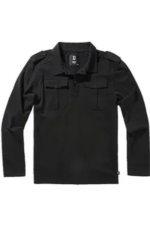 Brandit Brandit Langarmshirt Brandit Jersey Poloshirt Willis Langarm schwarz 4XL