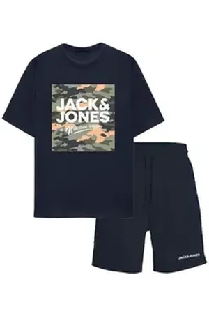 JACK & JONES Loungeanzug JJPETE CAMO SET PACK JNR blau 152