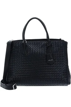 Abro+ Businesstasche Leather Piuma Weaving (Set, 2-tlg) blau L | 38 cm x 30 cm x 15 cm