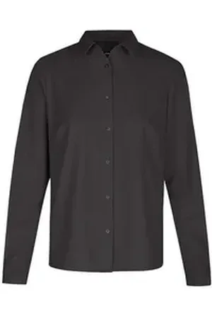 Daniel Hechter Langarmbluse ESSENTIALS Damen Crêpe-Bluse Kent Modern-Fit Schwarz 32 schwarz 32