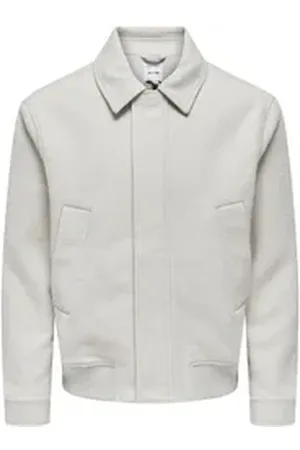 Only & Sons Winterjacke Jacke Reißverschluss winddichter Blende ONSWAYNE WOOL BOMBER OTW grau L
