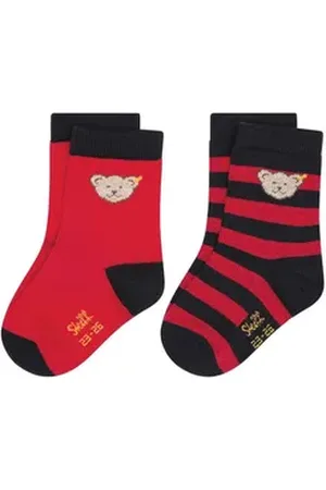 Steiff Freizeitsocken Kinder Unisex Socken, 2er Pack - Bio-Baumwolle rot 27-30