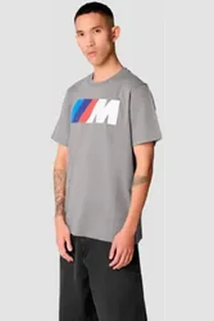 BMW T-Shirt mit M Logo Puff-Druck auf der Brust grau XL
