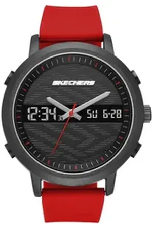 Skechers Chronograph LAWNDALE SR5073, Quarzuhr, Armbanduhr, Herrenuhr, Silikonarmband, digital,Stoppfunktion rot
