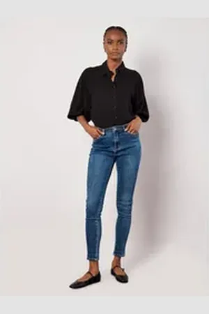 Apricot Skinny-fit-Jeans Slim fit Jeans, im Used-Look blau L (40)