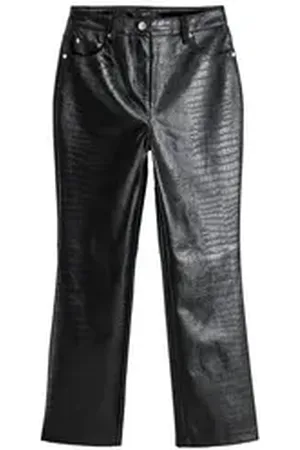 Next Lederimitathose Hose aus Kunstleder mit geradem Bein (1-tlg) schwarz 25,5x29