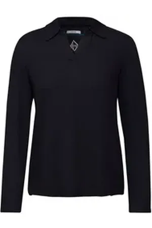 CECIL Langarm-Poloshirt grau XL