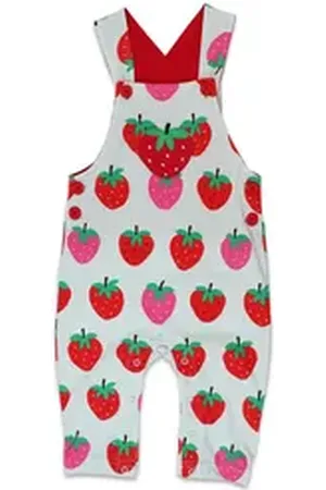 Toby Tiger Latzhose Latzhose mit Erdbeer Print rot 104