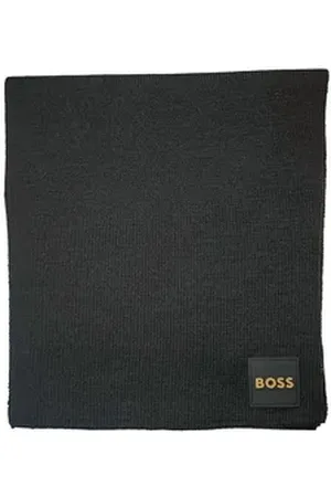 HUGO BOSS Schal Herrenschal Foxon-R, 50522446-002, edles -Logo schwarz