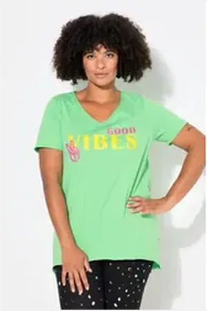 Angel of Style Angel of Style T-Shirt T-Shirt A-Linie GOOD VIBES-Motiv grün 56