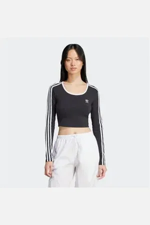 adidas Originals Langarmshirt 3S LS CROP schwarz XL