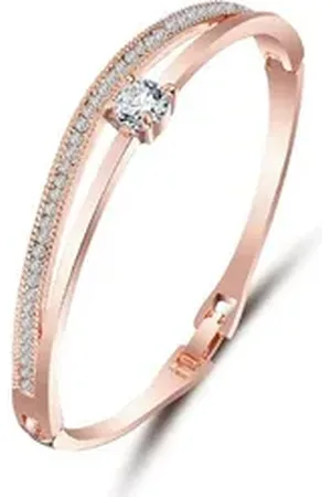 Shining Diva Armband Italian Designer Crystal Studded Bracelet, Rose Gold, (Geeignet für alle Anlässe, Geschenk für Mädchen, Für Frauen & Mädchen), Langlebiges Finish