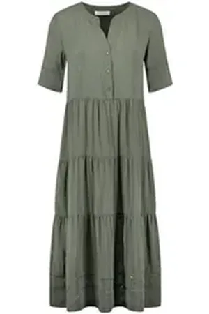 Gerry Weber Midikleid Midikleid mit Stufenverarbeitung grün 48