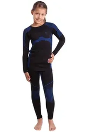 Black Snake Funktionsunterhemd Atmungsaktive Sport-Unterwäsche für Kids – Ideal für Outdoor & Sport Kinder Funktionsunterwäsche Set Seamless Unterhemd + Unterhose blau|schwarz 158-164