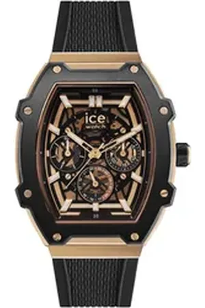 Ice-Watch Multifunktionsuhr ICE boliday - Skeleton - Steel - Medium - MT 024370, Armbanduhr, Quarzuhr, Herrenuhr, Silikonband, Datum,12/24-Std.-Anzeige schwarz