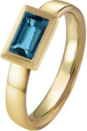 Acalee Goldring Topas Gold 333 / 8K Echter Topas London Blau blau 53