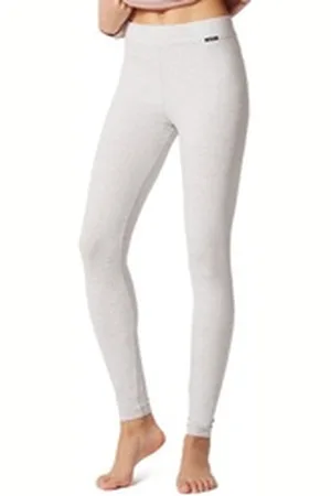 Skiny Skiny Loungehose Damen Leggings lang Night In Mix & Match (Stück, 1-tlg) - grau 38