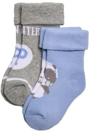 YSABEL MORA Thermosocken 2er Pack Baby Thermo Strümpfe Socken Panda grau blau (2-Paar) blau 20/22