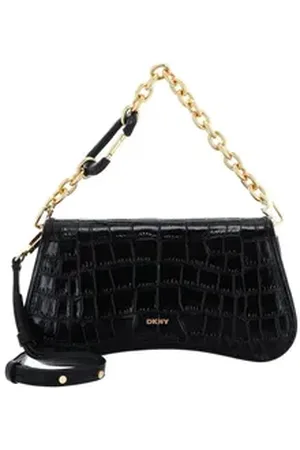 DKNY Umhängetasche Clutch, aus echtem Rindsleder schwarz