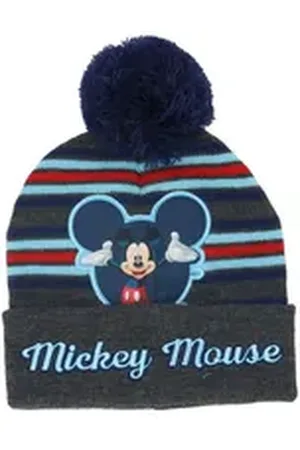 Disney Mickey Mouse Skimütze Wintermütze für Kinder Kuschelig und modisch mit Bommel blau