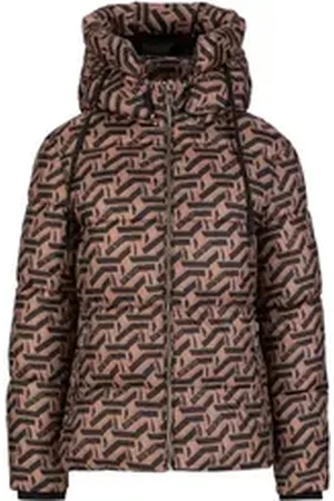 19V69 Italia Winterjacke JADE ICON Stilvolle Steppjacke für Damen mit auffälligem Allover-Print und braun XL