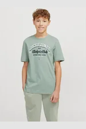JACK & JONES Junior Rundhalsshirt JJELOGO TEE SS O-NECK 2 COL S NOOS JNR grün 176