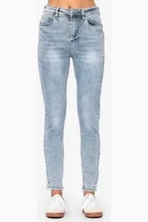 SASSYCLASSY 5-Pocket-Jeans Skinny Push Up Jeans Damen blau 34