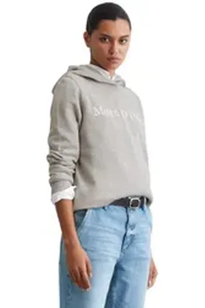 Marc O’ Polo Hoodie auf der Brust ist eine farblich passende Logo-Stickerei grau S