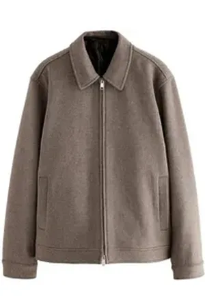 Next Steppmantel Weiche, wattierte Harrington-Jacke mit Wollanteil (1-tlg) beige M