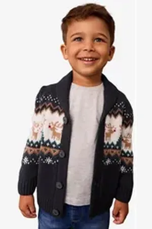 Next Strickjacke Weihnachtsstrickjacke (1-tlg) blau 86-92 (1,5-2 J,)