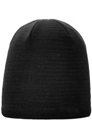 ARECO Strickmütze Glatte Strickmütze mit Fleece Futter schwarz