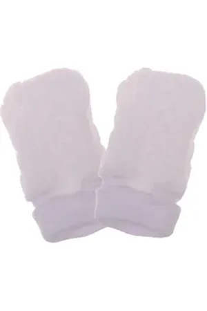 La Bortini Fäustlinge Baby Handschuhe Erstlings Zubehör Strickfäustlinge gefüttert ab 0Mon gestrickt, mit Baumwoll-Futter, warme Kratzfäustlinge, für Neugeborene blau|weiß 0-3Mon