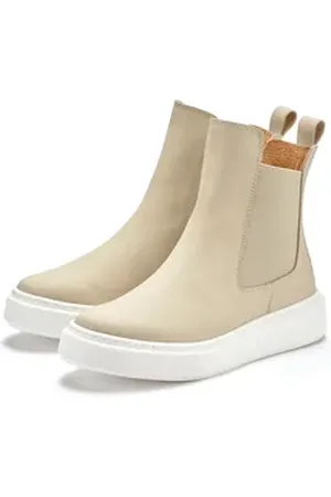 ELBSAND Stiefelette Chelseaboots, Schlupfstiefel, Stiefel, Sommerstiefelette aus Leder beige 41 EU