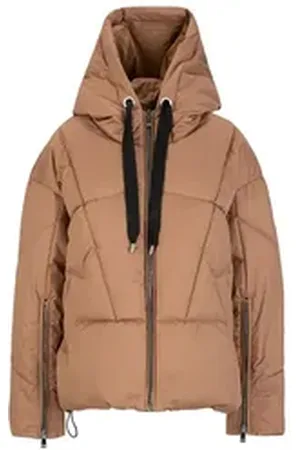 19V69 Italia Winterjacke CHIARA Stilvolle Pufferjacke für Damen mit Kapuze und Reißverschlüssen braun S