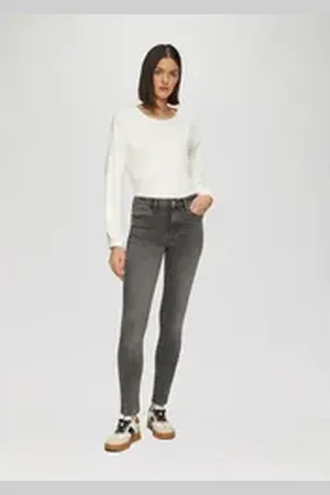 QS by s.Oliver 5-Pocket-Jeans Jeans Izabell / Skinny Fit / Mid Rise / Skinny Leg grau 34/34
