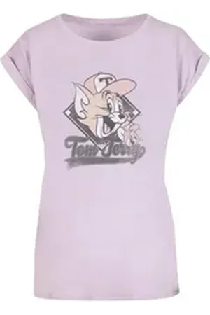 Absolute Cult T-Shirt Damen Ladies Tom and Jerry - Baseball Caps T-Shirt (1-tlg) lila 4XL