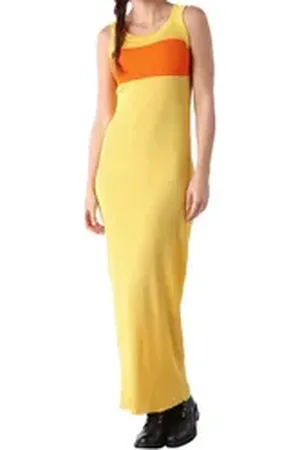 Diesel Maxikleid M-CRESP ABITO Damen Kleid Maxikleid gelb S