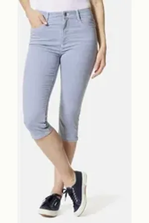 Stooker Women 7/8-Jeans Stripe Capri Skinny Fit Skinny Fit Casual Clean Wash Denim Jeans Magic Shape Effekt für Damen blau 38