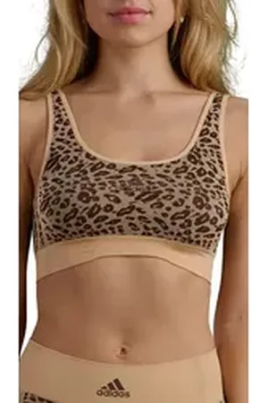 adidas Sportswear Bustier "Real Cool Cotton" mit herausnehmbaren Pads und Animal-Design braun XL