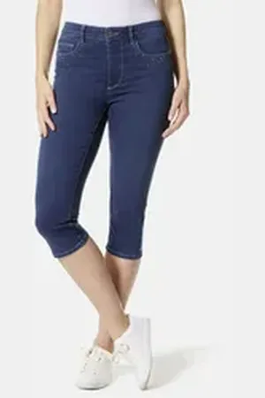 Stooker Women 7/8-Jeans Denim Capri Skinny Fit Skinny Fit Casual Clean Wash Denim Jeans Magic Shape Effekt für Damen blau 38