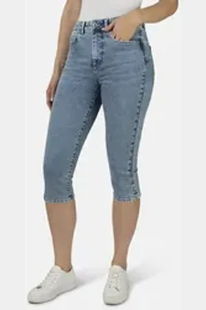 Stooker Women 7/8-Jeans Denim Capri Skinny Fit Skinny Fit Casual Clean Wash Denim Jeans Magic Shape Effekt für Damen blau 42