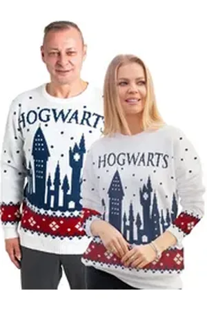 Harry Potter United Labels® Strickpullover Winterpullover Hogwarts Winter Pullover Ugly Sweater weiß M