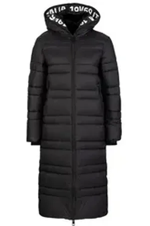 19V69 Italia Wintermantel GIUSEPPINA Stilvoller langer Puffer-Mantel für Damen mit Kapuze und markantem schwarz L