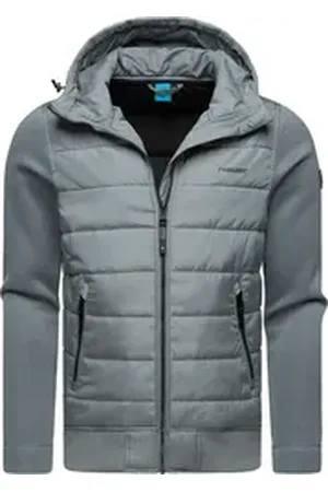 Ragwear Steppjacke Hallmar Hood Coole Herren Übergangsjacke mit weichen Ärmeln und Kapuze grau 4XL (60)