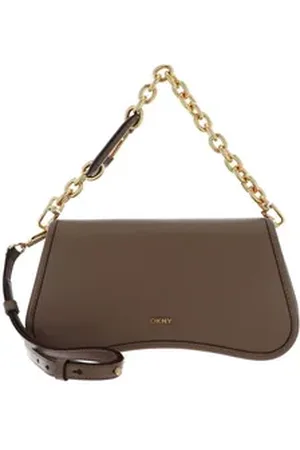DKNY Umhängetasche Clutch, aus echtem Leder braun