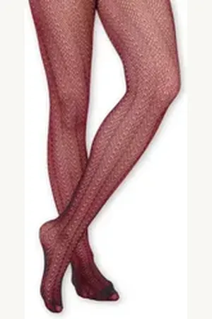 SYMPATICO Trachtensocken Strumpfhose - JASERA - bordeaux, ivory, mittelgrau L
