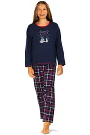 Comtessa Schlafanzug Comte Kids (Set, 2 tlg., 2-teilig) Mädchen Pyjama lang Langarm Baumwolle Winter blau|lila 128