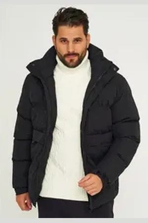 Soul Star Winterjacke S2TIMA Herren Pufferjacke mit Kapuze warme Steppjacke Mens Jacket schwarz S